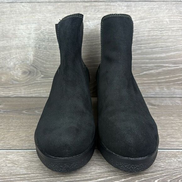 Blondo Lima Waterproof Black Leather Zip Chunky Heel Women’s Sz 10 Chelsea Boots - Picture 2 of 12